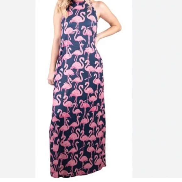 Simply Southern Dresses & Skirts - Simply Southern Blue and Pink Halter Maxi Sundress